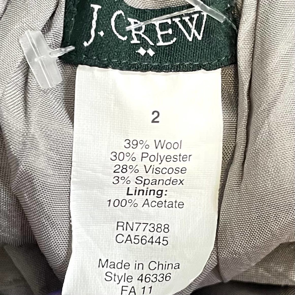 J Crew Gray Wool Smocked Waist Mini Skirt 2 - Picture 4 of 5